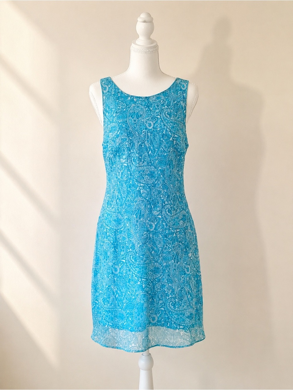 All That Jazz Turquoise Paisley Sheer Overlay Dress